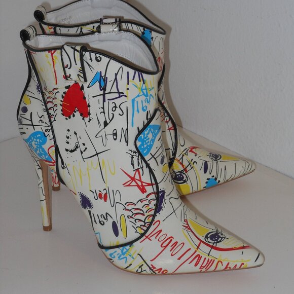 FASHION NOVA MULTI-COLOR ANKLE BOOTS SIZE 10 MEDIUM - Picture 5 of 5